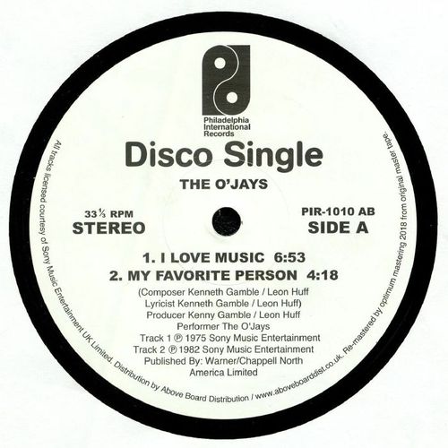 The O'Jays - I love music / Back stabbers (12" Maxi Single)