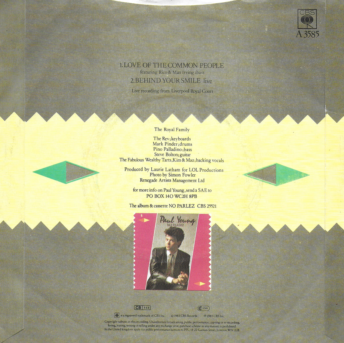 Paul Young - Love of the common people (Engelse uitgave)