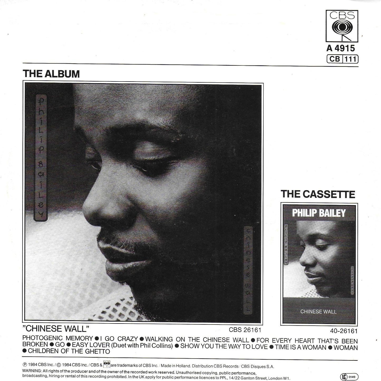 Philip Bailey & Phil Collins - Easy lover (Europese uitgave)