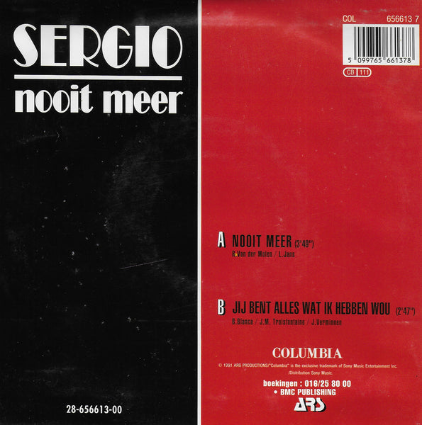 Sergio - Nooit meer