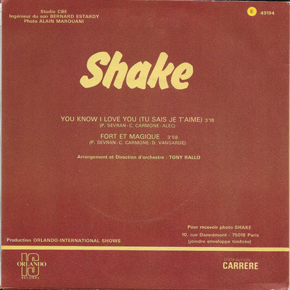 Shake - You know i love you (tu sais je t'aime)