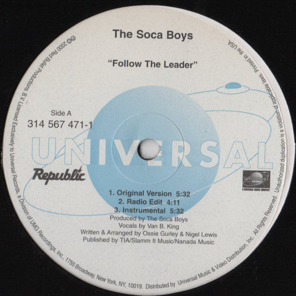 The Soca Boys - Follow the leader (12" Maxi Single)