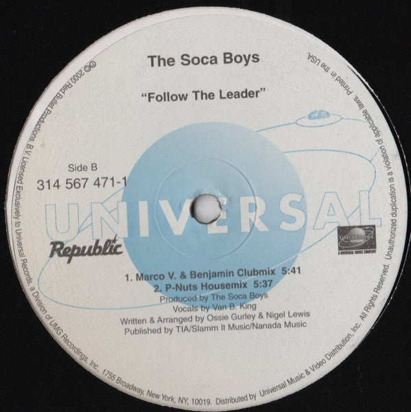The Soca Boys - Follow the leader (12" Maxi Single)