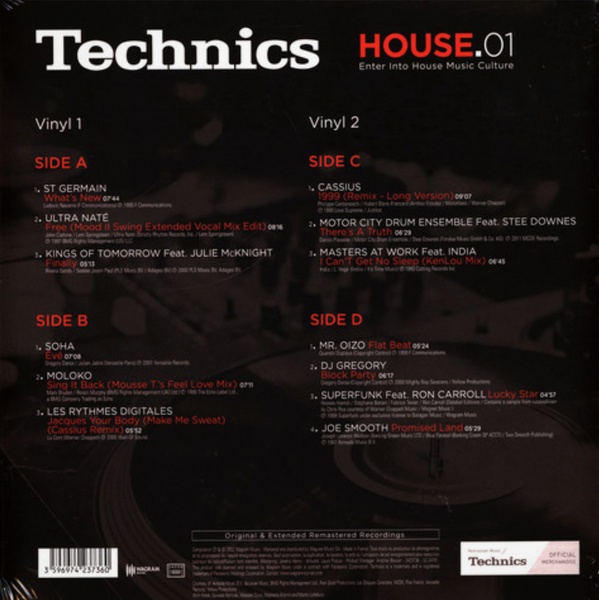 Technics - House 01 (Enter Into House Music Culture) (2LP)