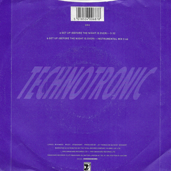 Technotronic feat. Ya Kid K - Get up (before the night is over) (Engelse uitgave)