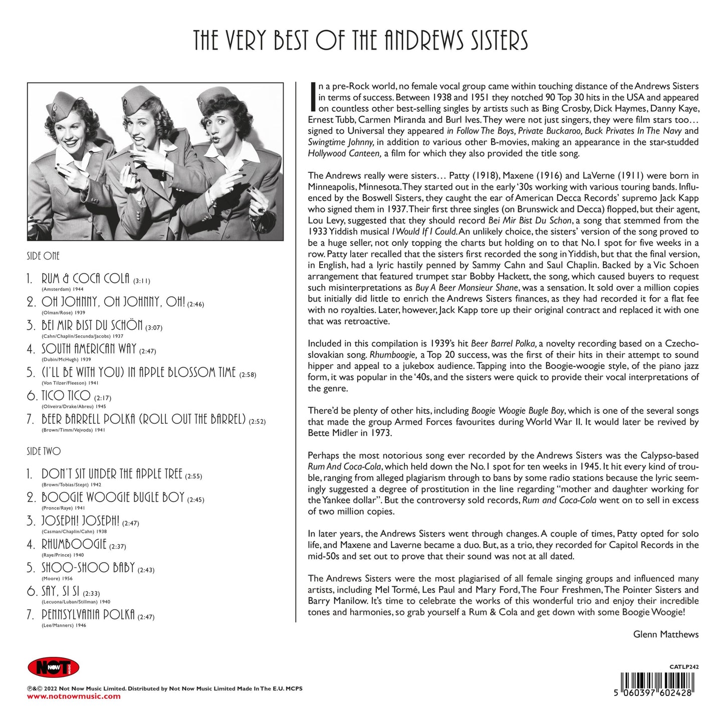 The Andrews Sisters - The Very Best Of (LP)