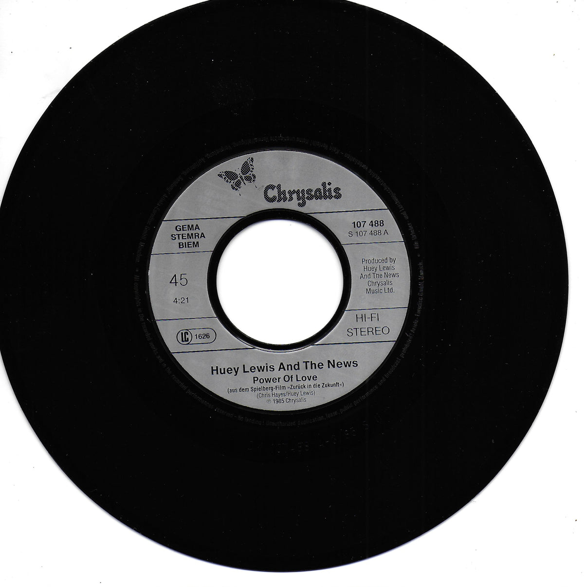Huey Lewis and the News - The power of love (Duitse uitgave)