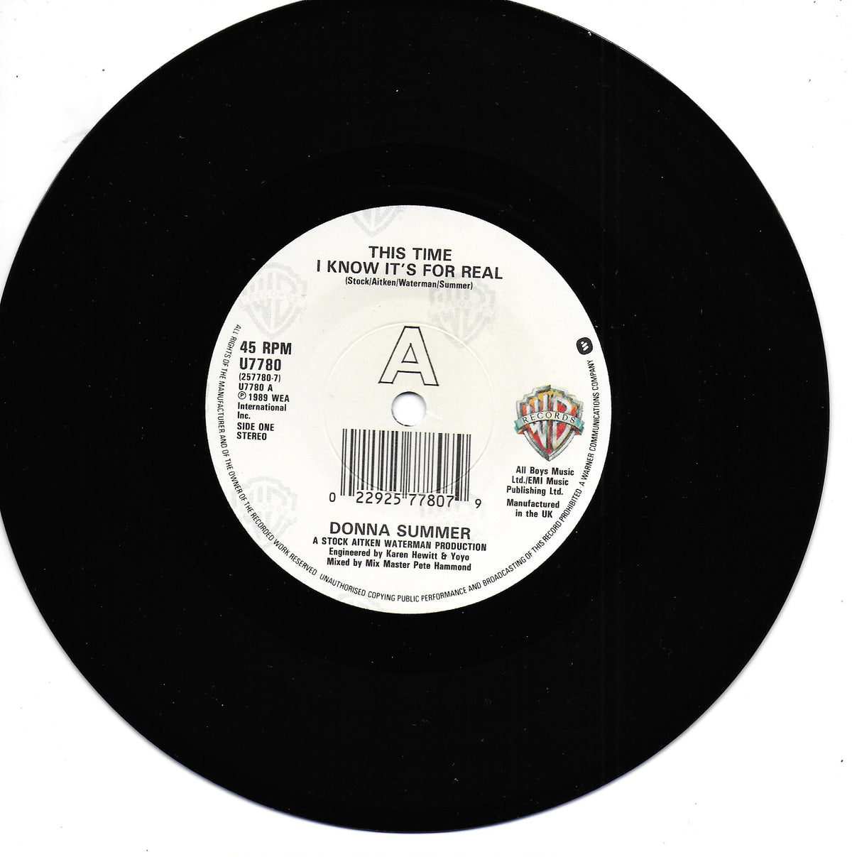 Donna Summer - This time i know it's for real (Engelse uitgave)
