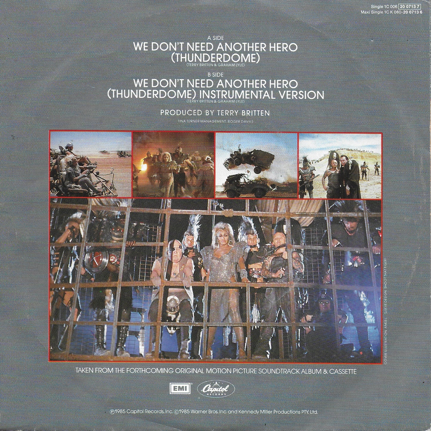 Tina Turner - We don't need another hero (thunderdome) (Europese uitgave)