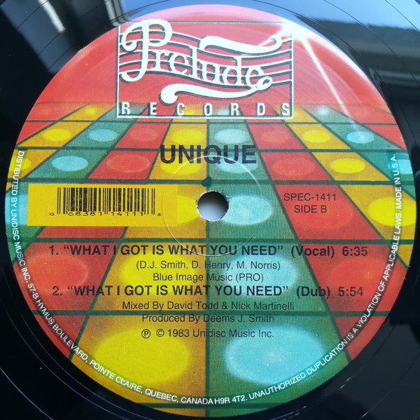 Unique - You make me feel so good / What i got is what you need (12" Maxi Single)