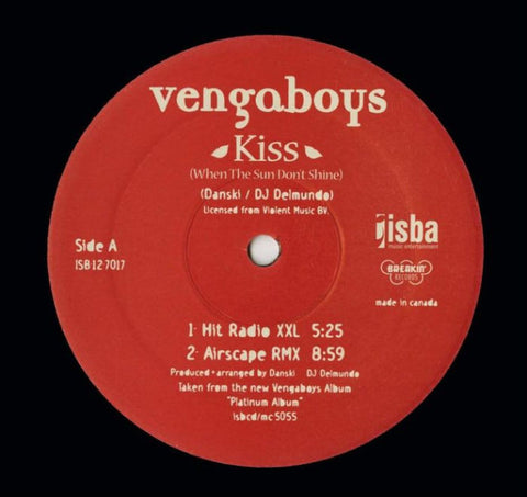 Vengaboys - Kiss (when the sun don't shine) (12" Maxi Single)