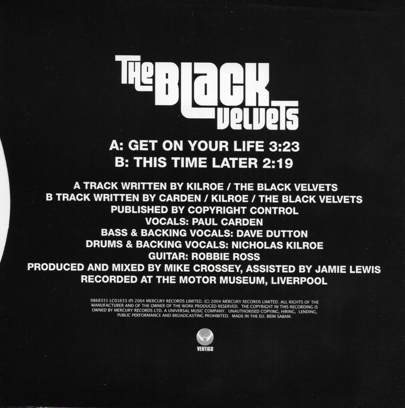 Black Velvets - Get on your life (Engelse uitgave)