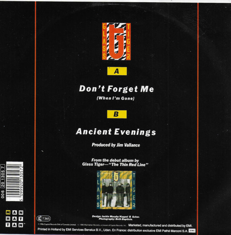 Glass Tiger - Don't forget me (when i'm gone)