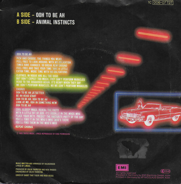 Kajagoogoo - Ooh to be ah (Duitse uitgave)