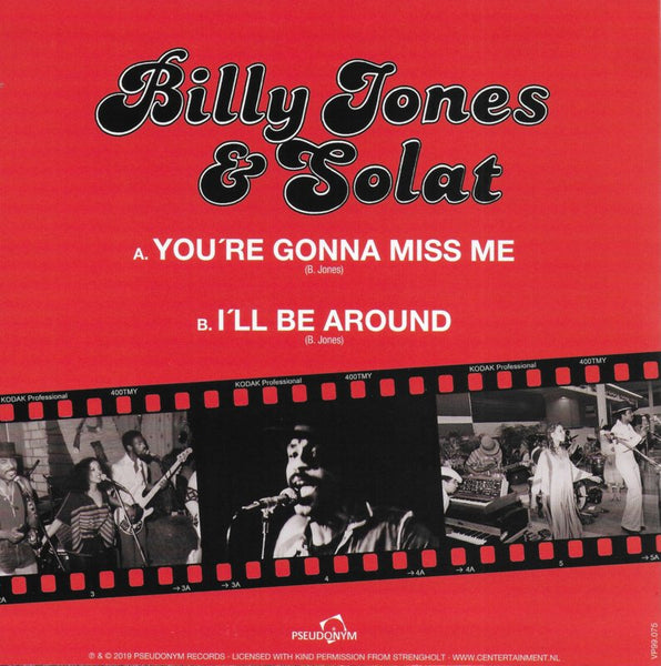 Billy Jones & Solat - You're gonna miss me / I'll be around (Limited edition, rood vinyl)