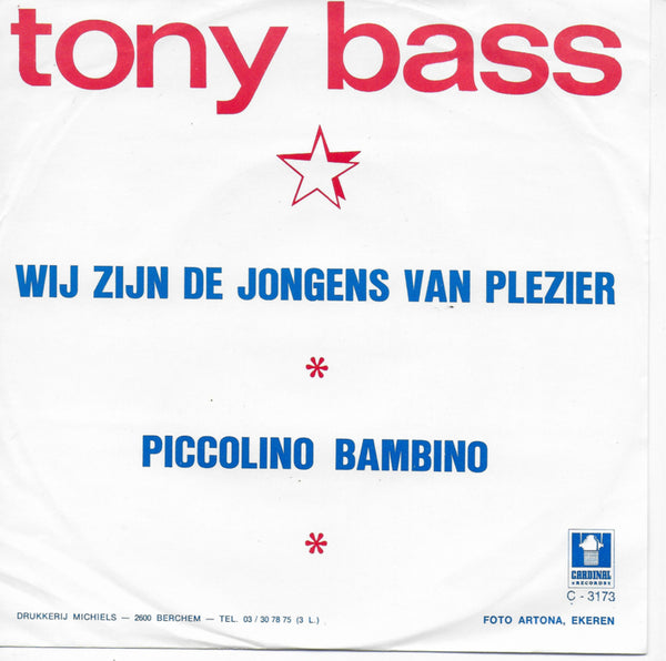 Tony Bass - Wij zijn de jongens van plezier (Belgische uitgave)