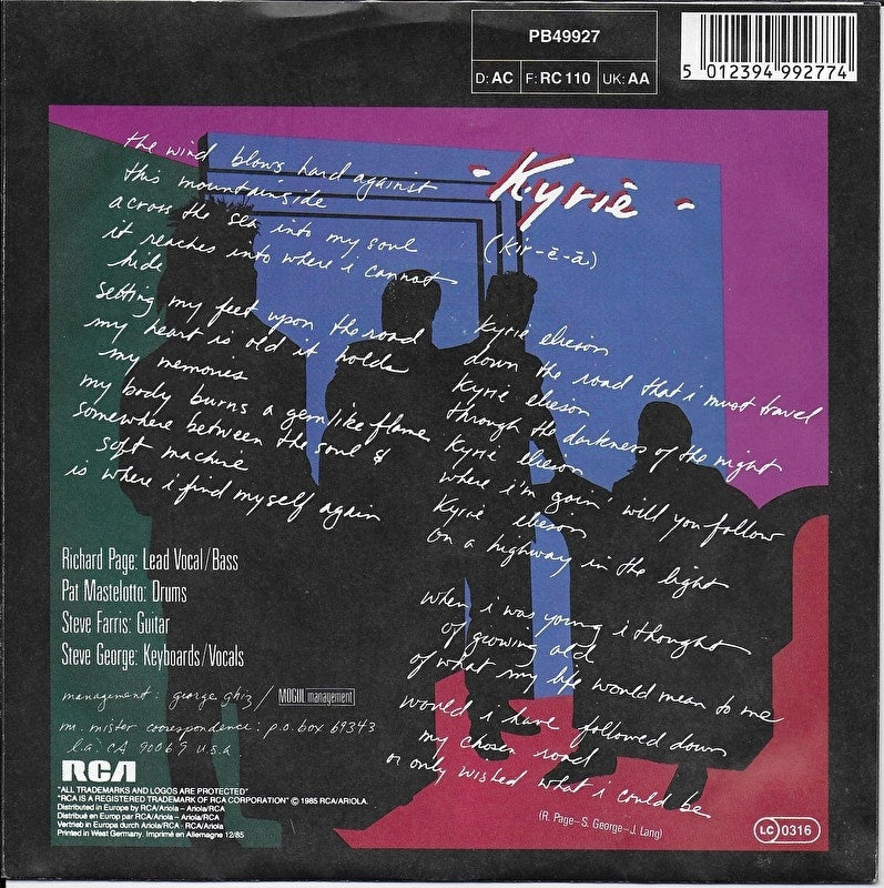 Mr. Mister - Kyrie