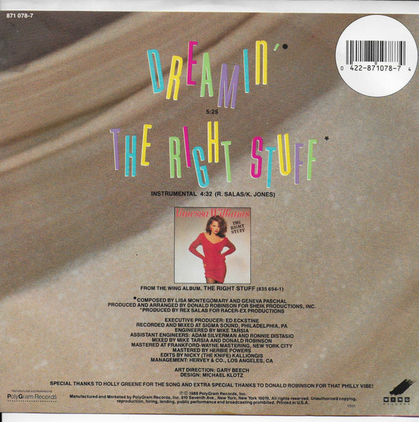Vanessa Williams - Dreamin' (Amerikaanse uitgave)