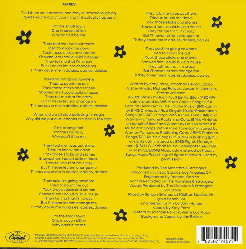 Katy Perry - Daisies (Limited edition, geel vinyl)