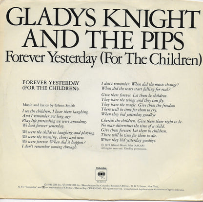 Gladys Knight and The Pips - Forever yesterday (for the children) (Amerikaanse uitgave)
