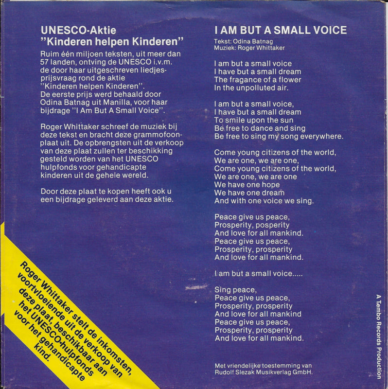 Roger Whittaker - I am but a small voice