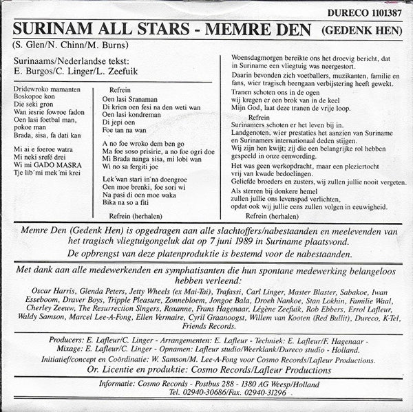 Surinam All Stars - Memre Den (gedenk hen)