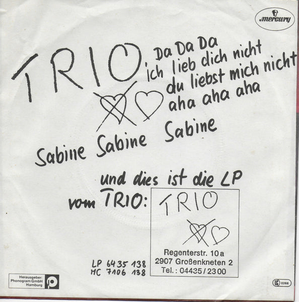 Trio - Da da da ich lieb dich nicht du liebst mich nicht aha aha aha