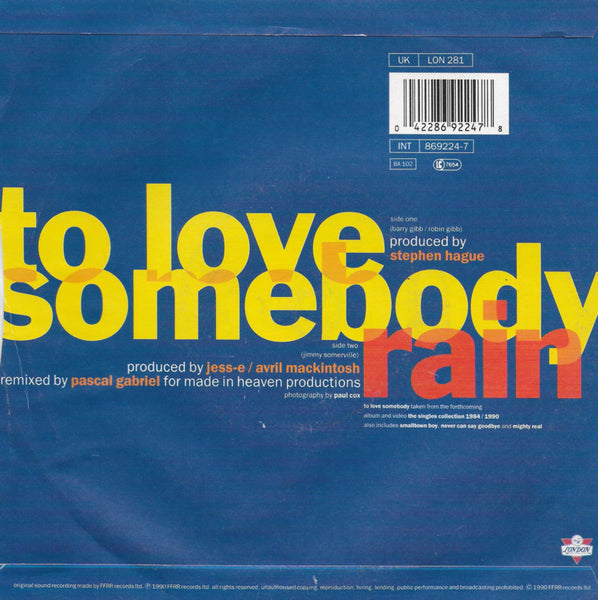 Jimmy Somerville - To love somebody (Engelse uitgave)