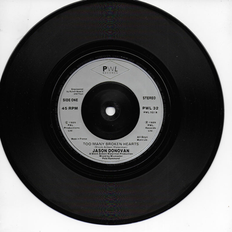 Jason Donovan - Too many broken hearts (Engelse uitgave)